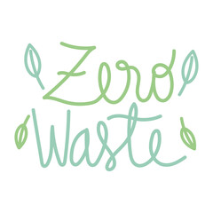 Fototapeta premium zero waste hand drawn text