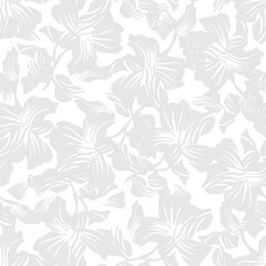 Black and White Floral Seamless Pattern Background