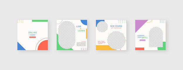 Social media template. Trendy editable social media post template. Mockup isolated. Template design. Vector illustration.