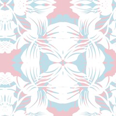 Pastel Symmetric Floral Seamless Pattern Design