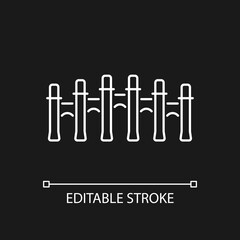 Taiwan palace museum white linear icon for dark theme. Ancient chinese artworks collection. Thin line customizable illustration. Isolated vector contour symbol for night mode. Editable stroke