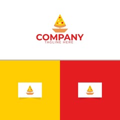 Pizza Boat Logo Design Template Vector