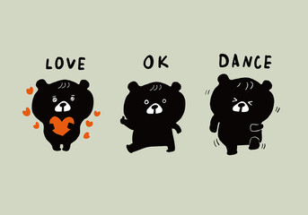 可愛い熊のキャラクター（ラブ・オッケー・ダンス）