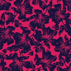 Purple Floral Seamless Pattern Background
