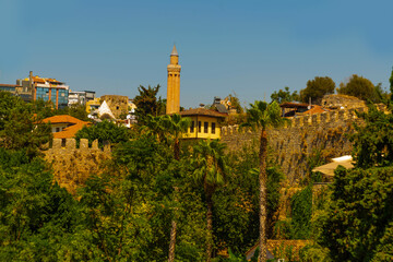ANTALYA, TURKEY: Yivli Minare Mosque is a Landmark in Antalyas Old town Kaleici.