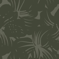 Green Floral Seamless Pattern Background