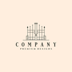 gate logo icon vector minimal illustration design, line art logo design