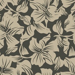 Green Floral Seamless Pattern Background