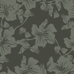 Green Floral Seamless Pattern Background