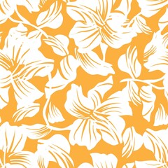 Orange Floral Seamless Pattern Background