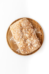 Bakery food background. Loaf of bread top view