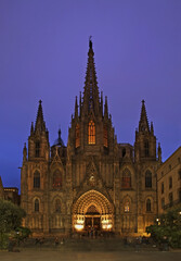 Fototapeta na wymiar Cathedral of the Holy Cross and Saint Eulalia in Barcelona. Spain