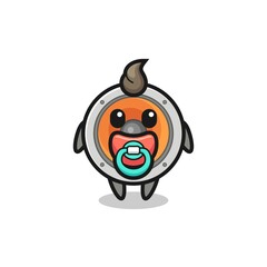 baby loudspeaker cartoon character with pacifier