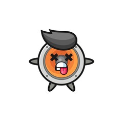 character of the cute loudspeaker with dead pose