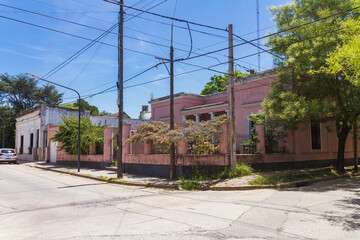 Old pink house in San Antonio de Areco, Buenos Aires Province, Argentina