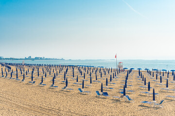 Empty beach at the Adriatic Sea in Italy