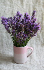 Lavendelblüte - Frischer Lavendel als Strauß ein Duft mit beruhigender Wirkung, Kräuter aus der Natur, Lavandula angustifolia