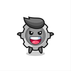 Obraz premium the illustration of cute gear doing scare gesture