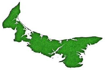 Karte von Prince Edward Island auf grünem Filz