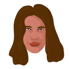 Indiginous Man with brown skin and long brown hair. 