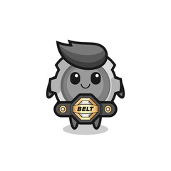 the MMA fighter gear mascot with a belt