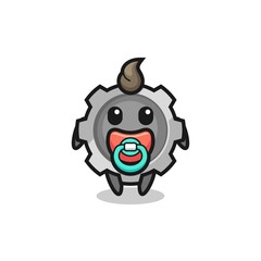 baby gear cartoon character with pacifier