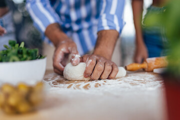 Picture of dough, getting ready to be molded.
