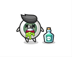 illustration of an eyeball character vomiting due to poisoning