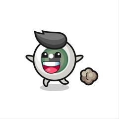 Obraz premium the happy eyeball cartoon with running pose