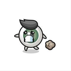 illustration of the eyeball running in fear