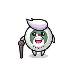 Obraz premium cute eyeball grandpa is holding a stick