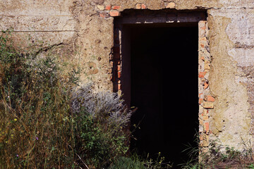 entrance, doorway old abandoned building