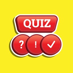 illustration of quiz 3d design red icon. Vector eps 10
