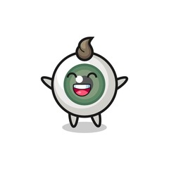 Fototapeta premium happy baby eyeball cartoon character