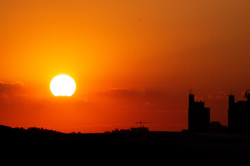 sunset over the city