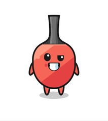 cute table tennis racket mascot with an optimistic face
