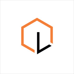 Abstract letter L logo design template. creative hexagon sign.
