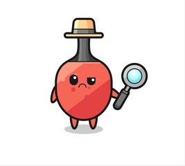 the mascot of cute table tennis racket as a detective