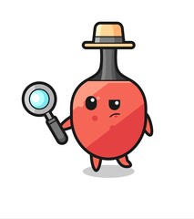 table tennis racket detective character is analyzing a case