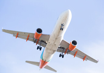 passenger plane lands at airport