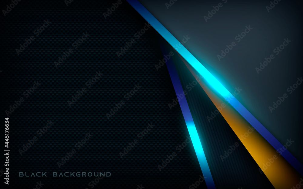 Poster abstract dark overlap layers background with blue light