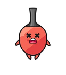 the dead table tennis racket mascot character