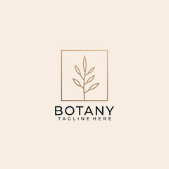 Inspirational botany leaf flower minimalist logo simple for boutique and spa. Logo can be used for icon, brand, identity, symbol, line, luxury, and salon