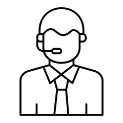 Vector Commentator Outline Icon Design