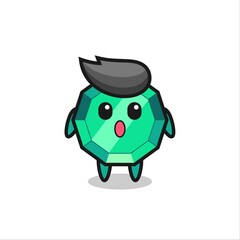 the amazed expression of the emerald gemstone cartoon