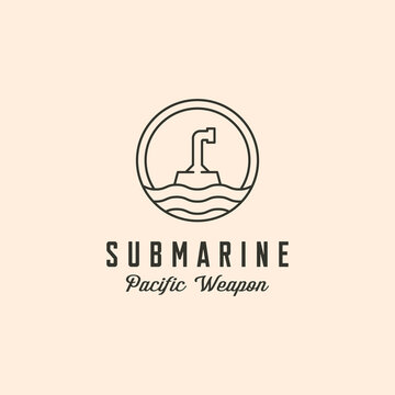 submarine periscope icon logo vector symbol line art minimalist illustration design