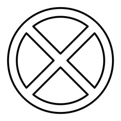 Vector No Stopping Outline Icon Design