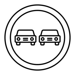 Vector Overtaking Outline Icon Design