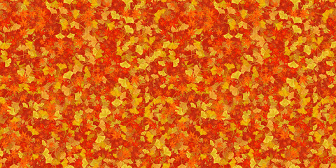 モミジとイチョウのシームレスイラスト背景素材