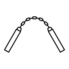 Vector Nunchaku Outline Icon Design
